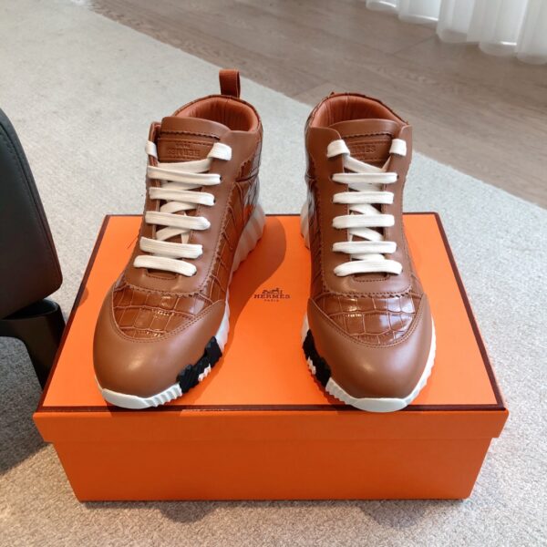Hermes Couple Style High Cut Thick Soled Casual Sports Shoes - Image 2