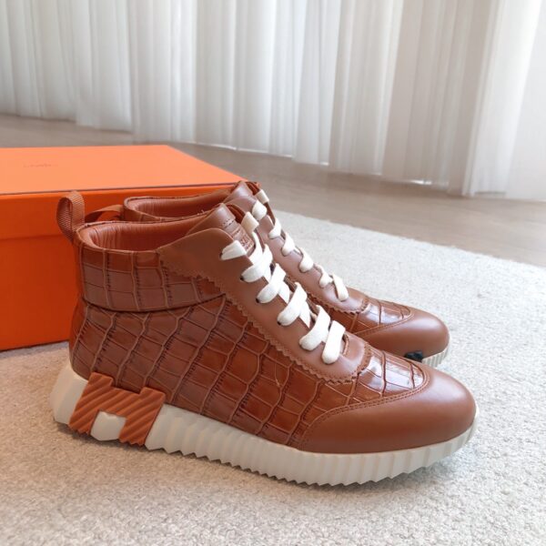 Hermes Couple Style High Cut Thick Soled Casual Sports Shoes - Image 3