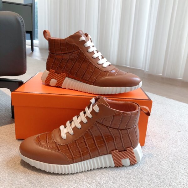 Hermes Couple Style High Cut Thick Soled Casual Sports Shoes - Image 5