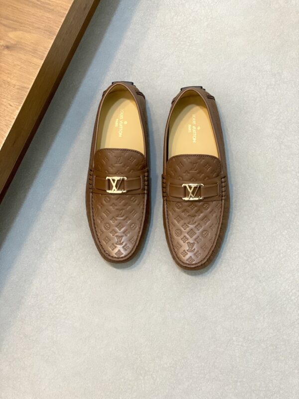 Louis Vuitton High Quality Cowhide Leather Driving Bean Shoes - Image 2