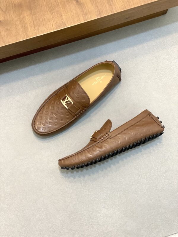 Louis Vuitton High Quality Cowhide Leather Driving Bean Shoes - Image 5