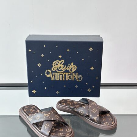 Louis Vuitton Men's Summer Casual Leather Slippers