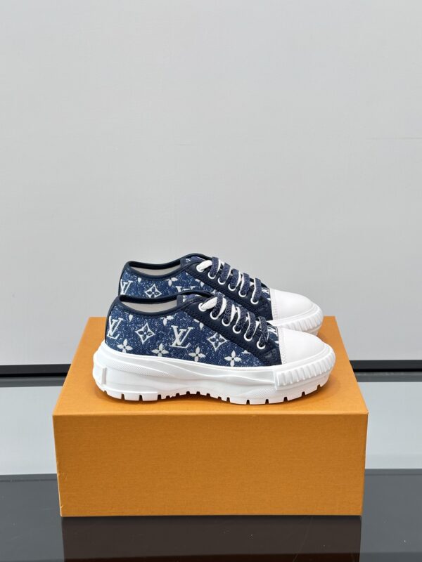 Louis Vuitton New Denim Fabric Thick Sole Casual Sports Shoes - Image 2