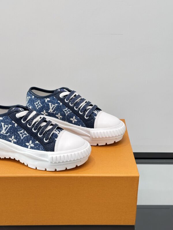 Louis Vuitton New Denim Fabric Thick Sole Casual Sports Shoes - Image 8
