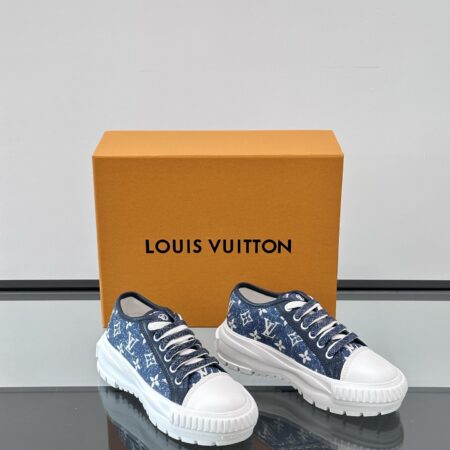 Louis Vuitton New Denim Fabric Thick Sole Casual Sports Shoes