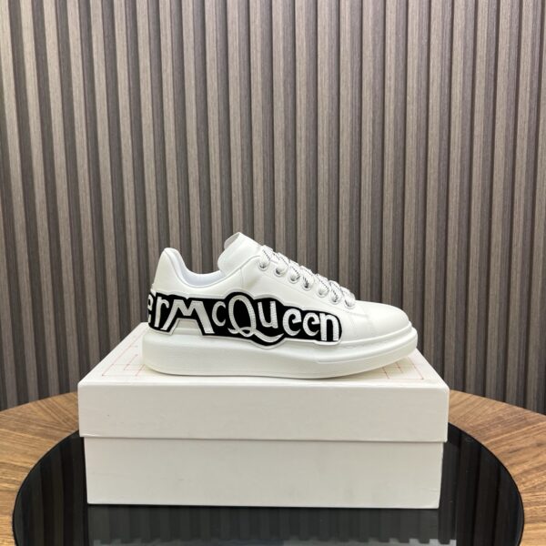 Alexander McQueen High Quality Classic Cowhide White Shoes - Image 3