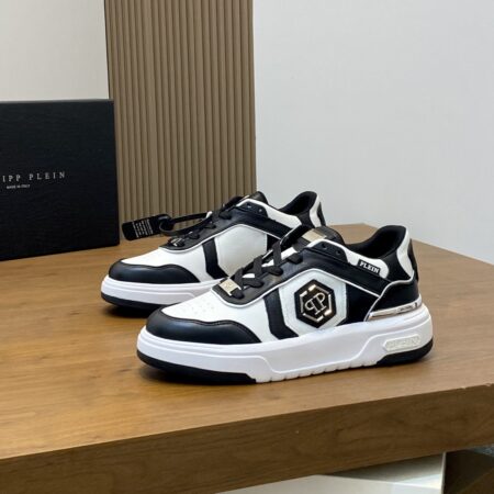 PhiliPP Plein Men's Cowhide Leather Low Top Board Shoes