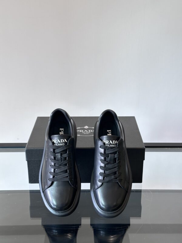 Prada New Men's Cowhide Leather Lace Up Flat Sneakers - Image 7