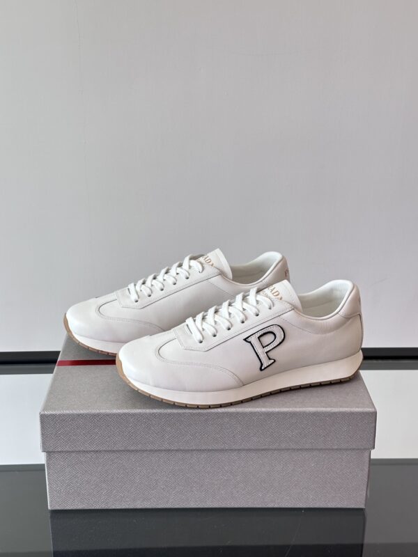 Prada New Cowhide Leather Lace Up Casual Sports Shoes - Image 4