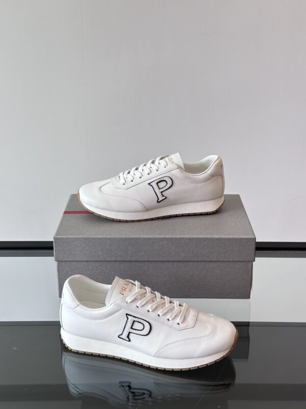 Prada New Cowhide Leather Lace Up Casual Sports Shoes - Image 5