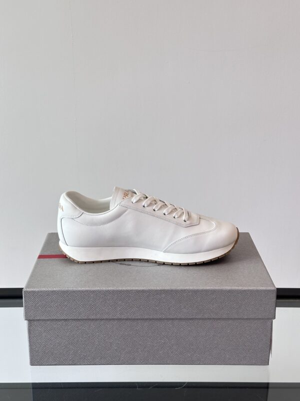 Prada New Cowhide Leather Lace Up Casual Sports Shoes - Image 6