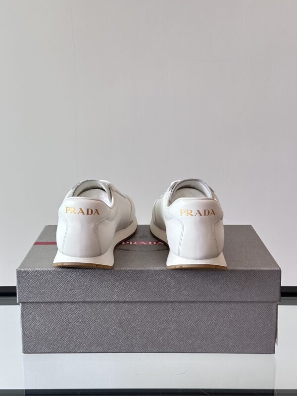 Prada New Cowhide Leather Lace Up Casual Sports Shoes - Image 7