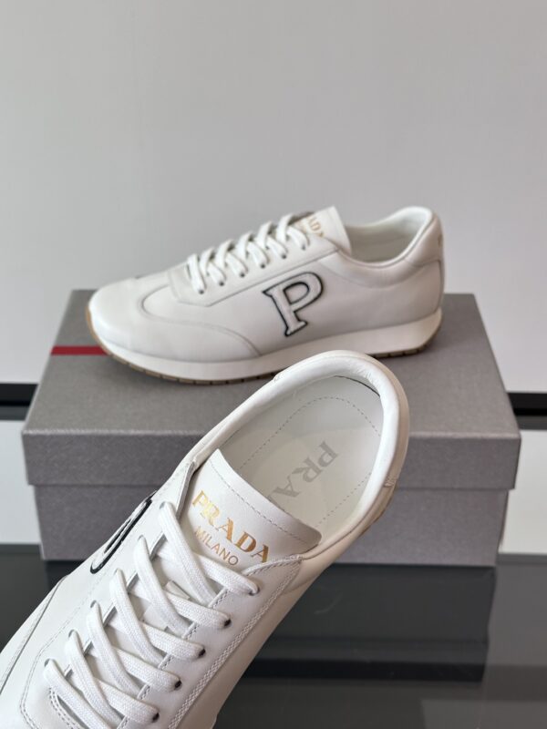 Prada New Cowhide Leather Lace Up Casual Sports Shoes - Image 8
