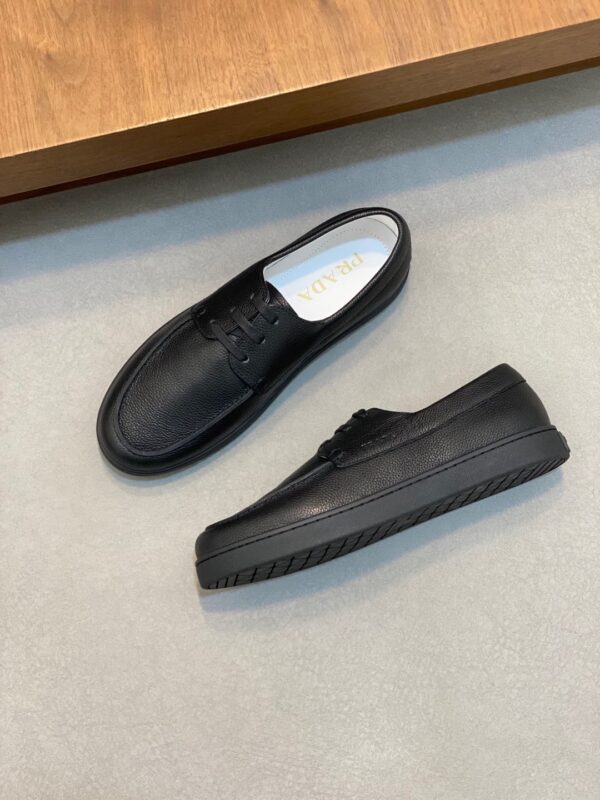 Prada High Quality Men's Cowhide Leather Flat Casual Shoes - Image 5
