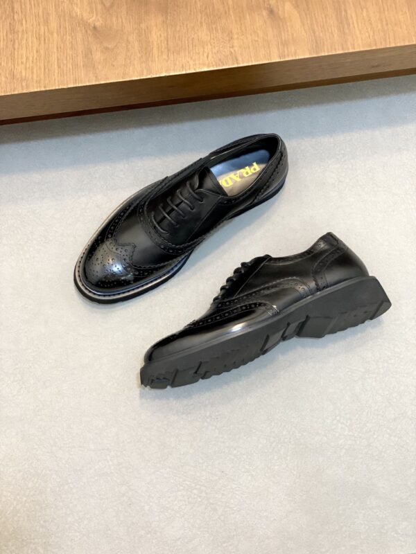 Prada High Quality Cowhide Leather Casual Formal Shoes - Image 5