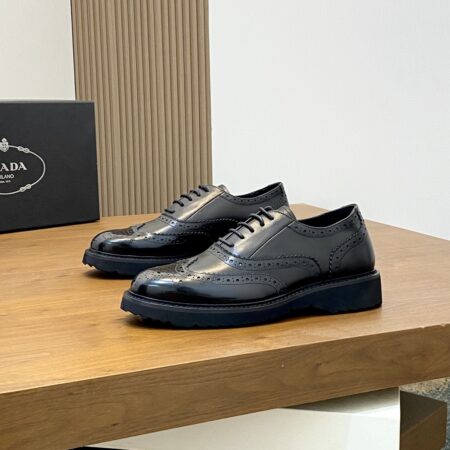 Prada High Quality Cowhide Leather Casual Formal Shoes