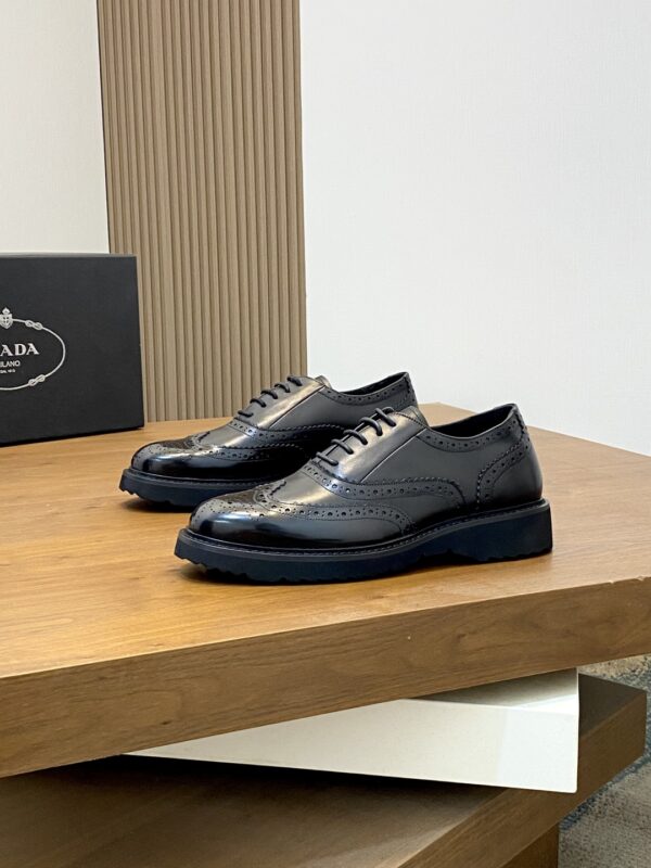 Prada High Quality Cowhide Leather Casual Formal Shoes