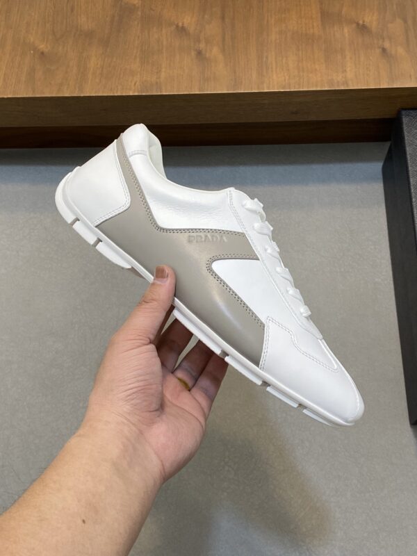 Prada Men's Calf Leather Splicing Casual Sports Shoes - Image 4