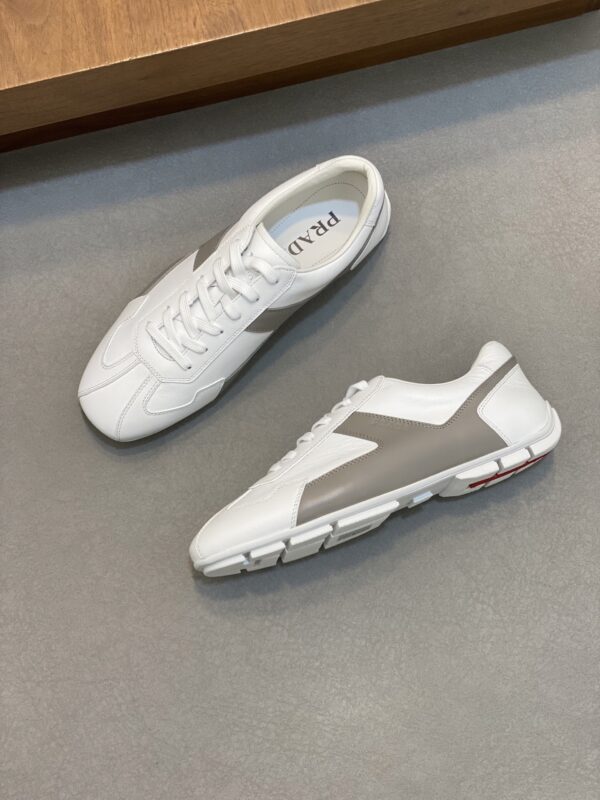 Prada Men's Calf Leather Splicing Casual Sports Shoes - Image 5