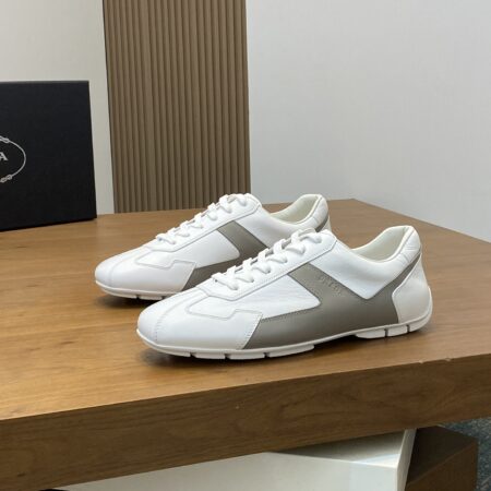 Prada Men's Calf Leather Splicing Casual Sports Shoes
