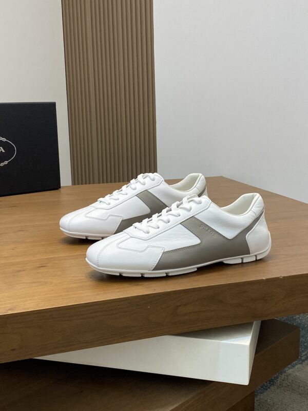 Prada Men's Calf Leather Splicing Casual Sports Shoes