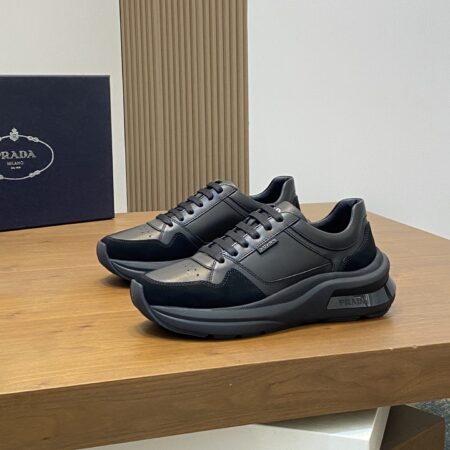 Prada Men's New Calf Leather Casual Sports Shoes