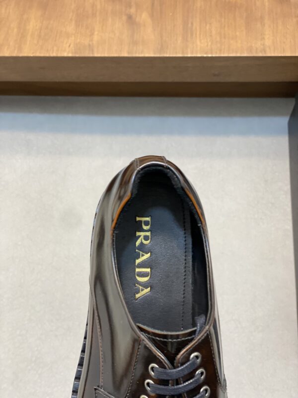 Prada Men's Business Cowhide Leather Casual Formal Shoes - Image 7