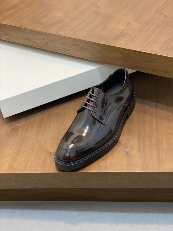 Prada High Quality Men's Business Cowhide Leather Dress Shoes - Image 6