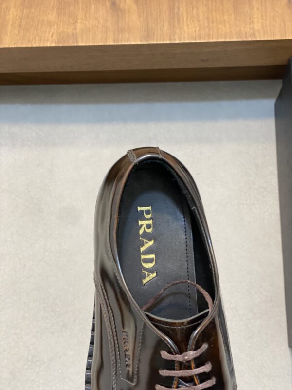 Prada High Quality Men's Business Cowhide Leather Dress Shoes - Image 7