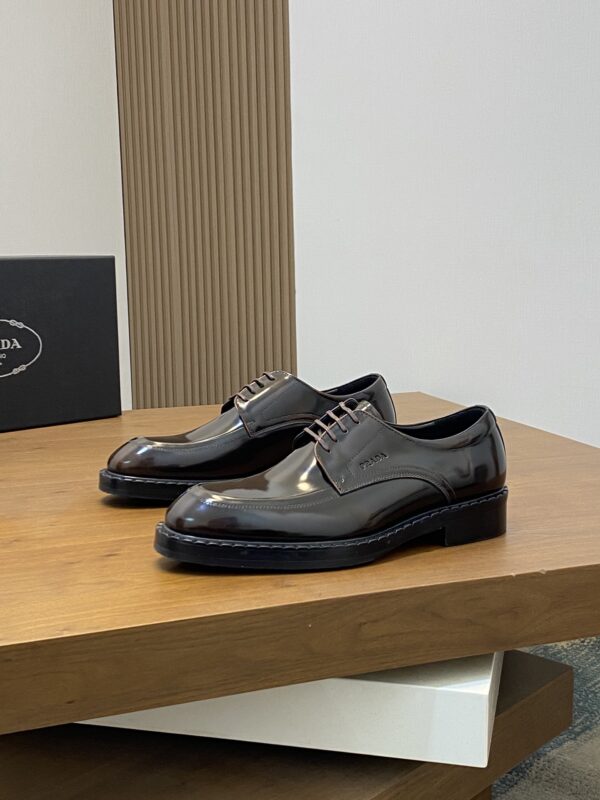 Prada High Quality Men's Business Cowhide Leather Dress Shoes