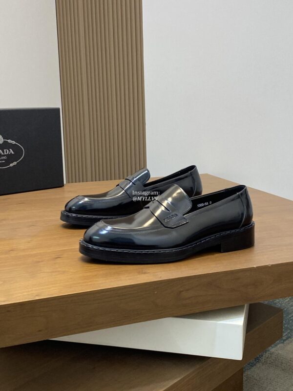 Prada High Quality Business Cowhide Leather Dress Shoes