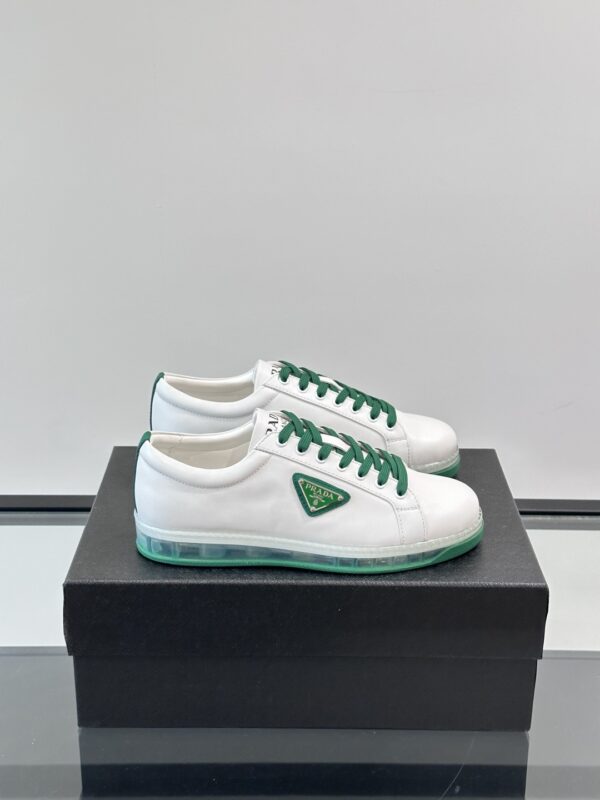 Prada Transparent Rubber Soled Calf Leather Sports Shoes - Image 2