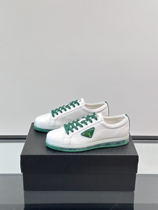 Prada Transparent Rubber Soled Calf Leather Sports Shoes - Image 4