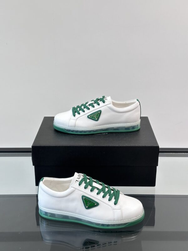 Prada Transparent Rubber Soled Calf Leather Sports Shoes - Image 5