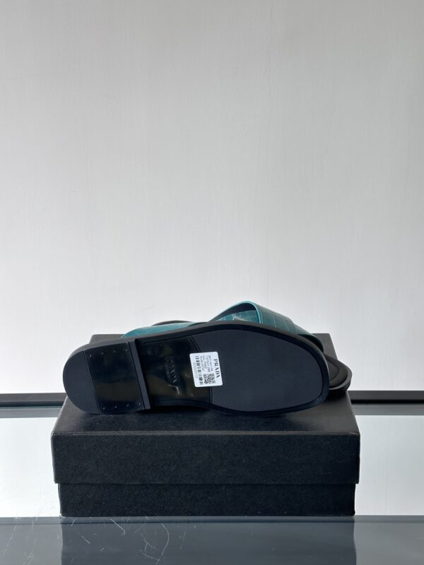Prada Luxury Men's Cowhide Leather Casual Slippers - Image 9