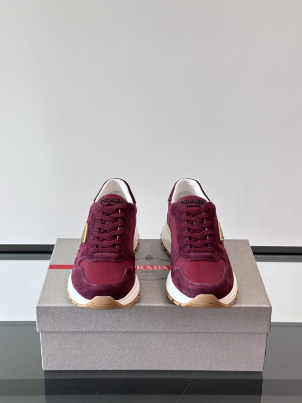 Prada Suede Cowhide Leather Thick Sole Casual Sports Shoes - Image 3
