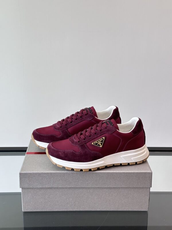 Prada Suede Cowhide Leather Thick Sole Casual Sports Shoes - Image 4