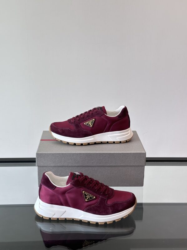 Prada Suede Cowhide Leather Thick Sole Casual Sports Shoes - Image 5