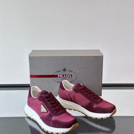 Prada Suede Cowhide Leather Thick Sole Casual Sports Shoes