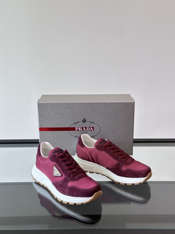 Prada Suede Cowhide Leather Thick Sole Casual Sports Shoes