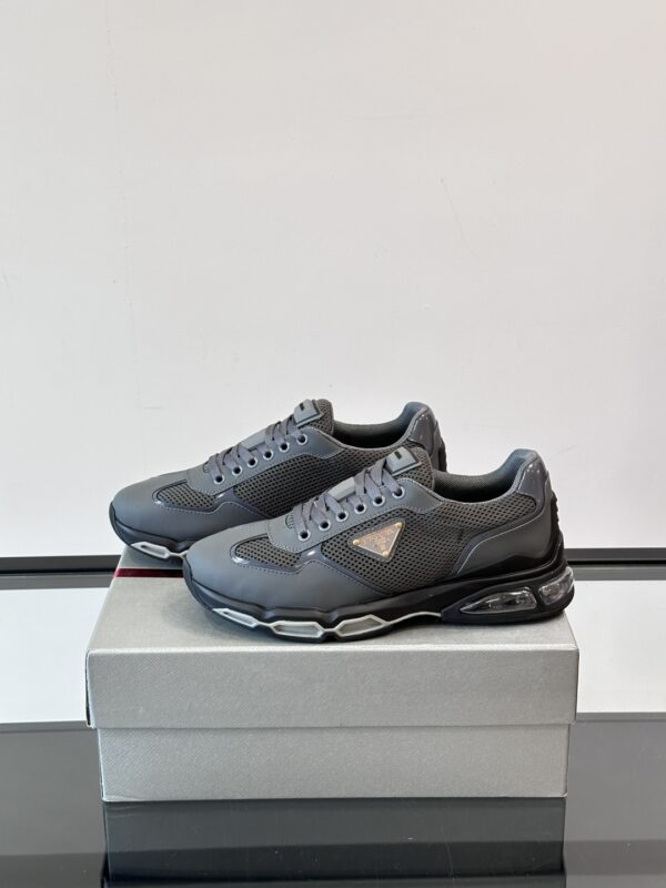 Prada Men's Air Cushioned Cowhide Leather Casual Sports Shoes - Image 4