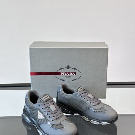 Prada Men's Air Cushioned Cowhide Leather Casual Sports Shoes