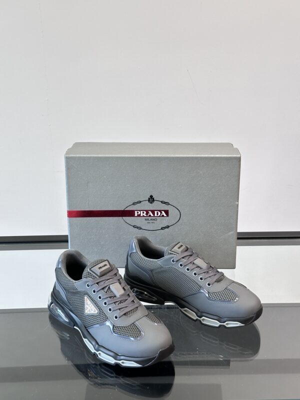 Prada Men's Air Cushioned Cowhide Leather Casual Sports Shoes