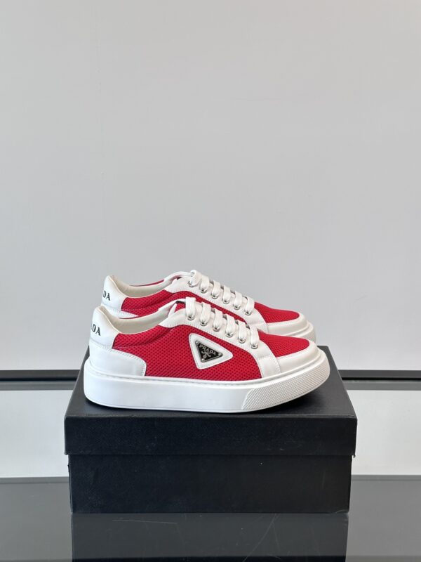 Prada Transparent Rubber Sole Cowhide Leather Casual Sports Shoes - Image 2