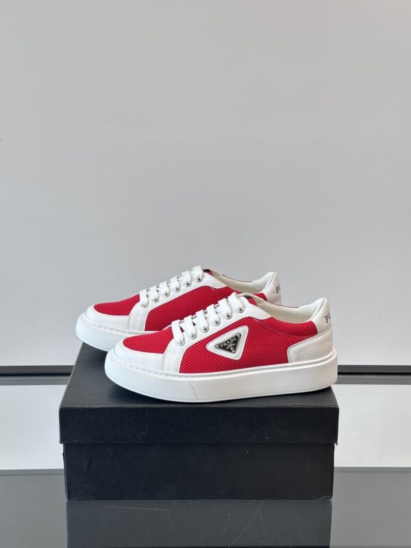 Prada Transparent Rubber Sole Cowhide Leather Casual Sports Shoes - Image 4