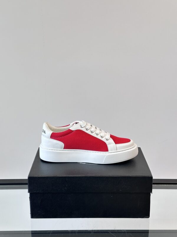 Prada Transparent Rubber Sole Cowhide Leather Casual Sports Shoes - Image 6