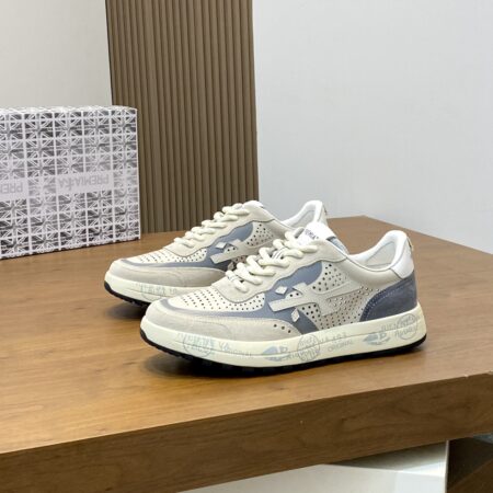 Premiata Men's Suede Breathable Mesh Casual Sports Shoes