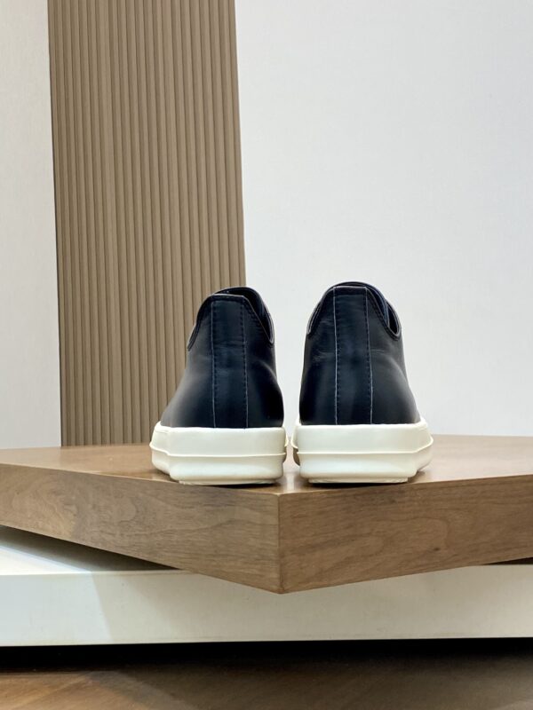 Rick Owens Jumbo Couple's Oil Wax Calf Leather Lace Up Low Cut Sneakers - Image 8
