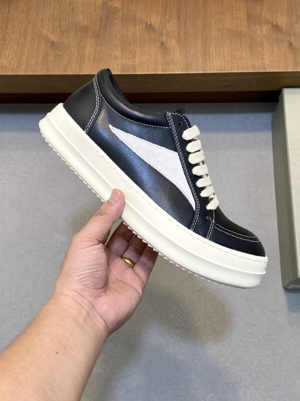 Rick Owens Jumbo Couple's Calf Leather Lace Up Low Cut Sneakers - Image 4