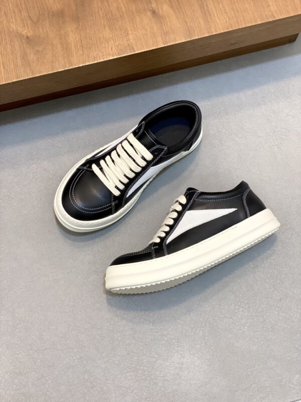 Rick Owens Jumbo Couple's Calf Leather Lace Up Low Cut Sneakers - Image 5